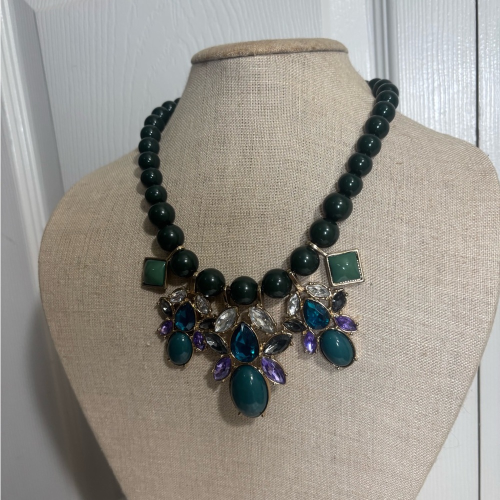 Green And Purple Statement Necklace - image 4